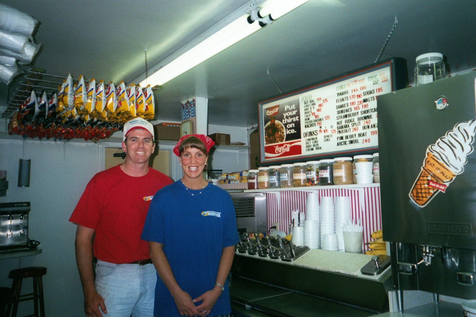 Lisa and Tom inside Berry Twist